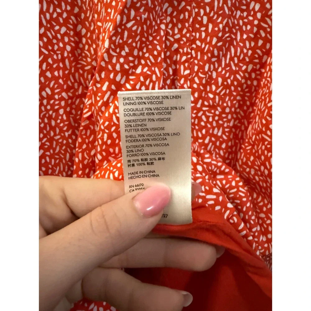 Anthropologie Moglea Dappled A-Line Red & White Micro Dot Maxi Skirt Women's - 0
